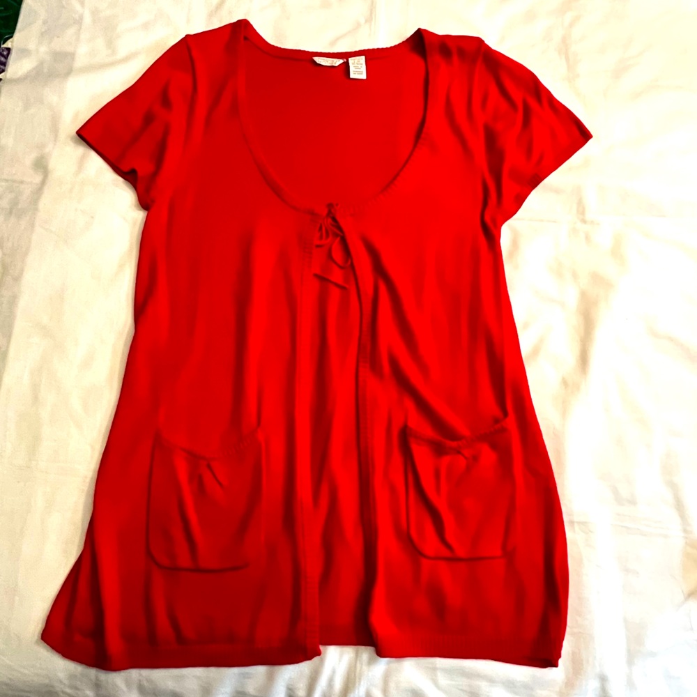 Tomorrow's Mother red tie s/l sweater -large